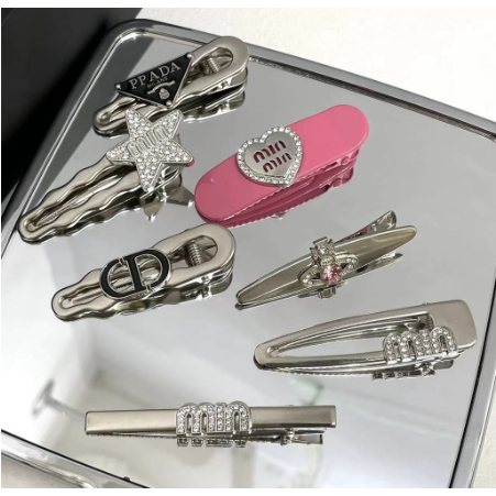 Vỉ kẹp tóc kim loại 7 chi tiết đính nhiều hình sang chảnh phong cách Retro