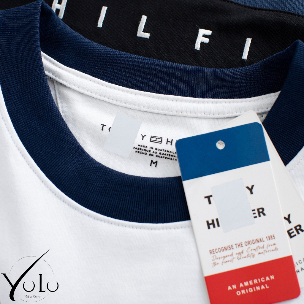 Áo thun Tommy Hilfiger Essential Flag Logo T-Shirt Hàng Chất Lượng Cao, áo thun unisex nam nữ mẫu mới 2023
