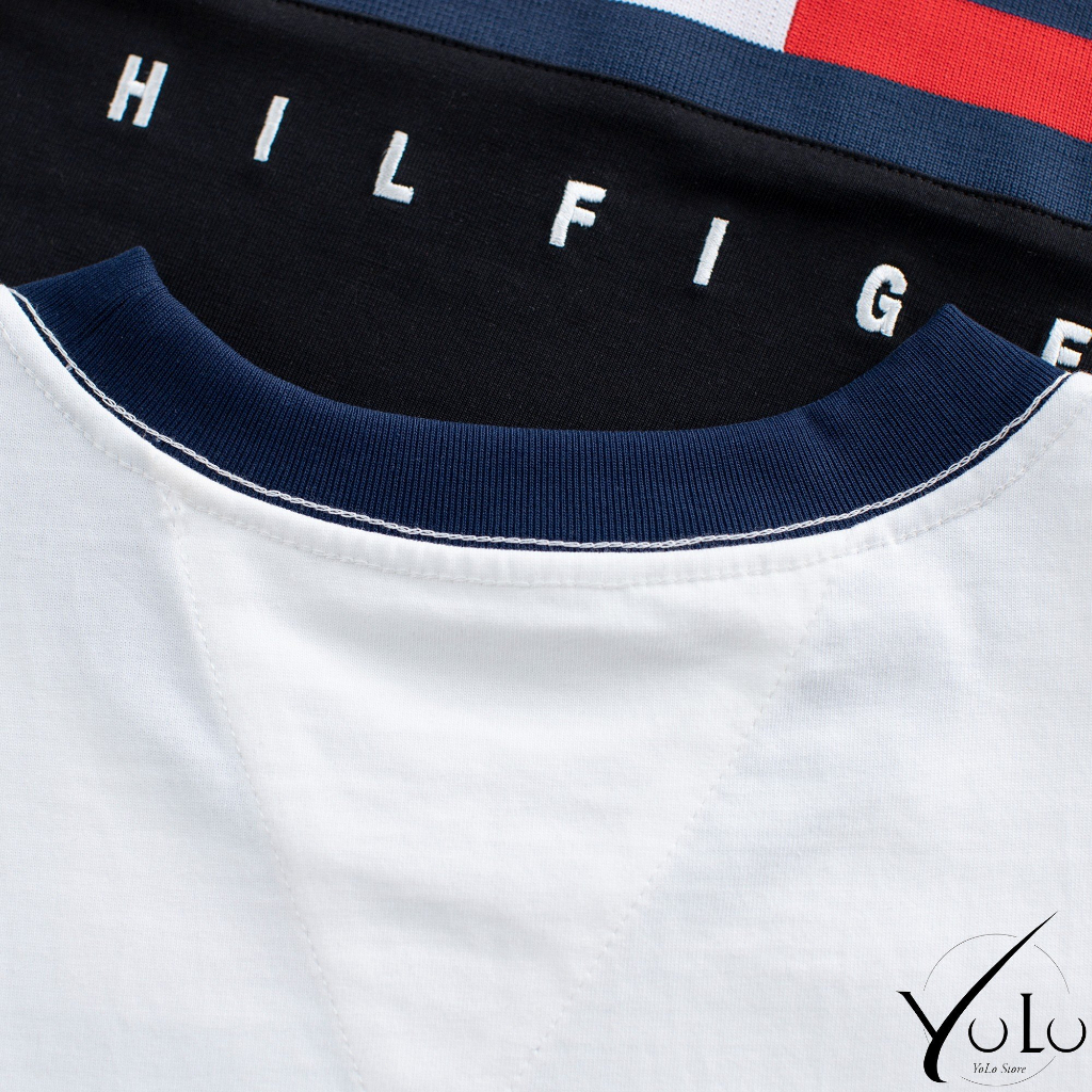 Áo thun Tommy Hilfiger Essential Flag Logo T-Shirt Hàng Chất Lượng Cao, áo thun unisex nam nữ mẫu mới 2023