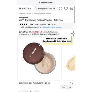 Phấn phủ bột khoáng Hourglass minisize