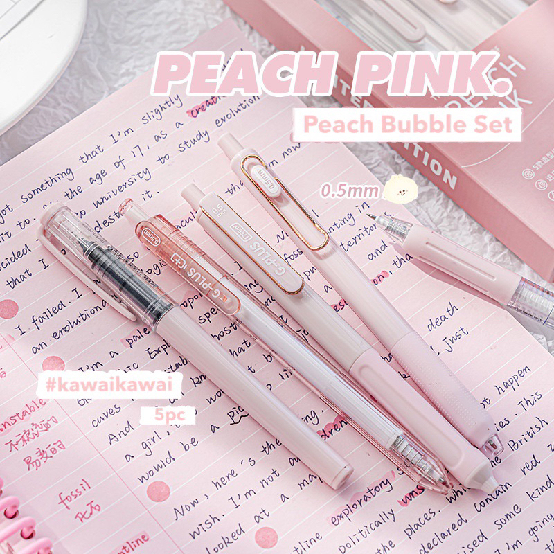 Set 5 Bút Bi Gel Mực Đen Languo Màu Pastel Phiên Bản Giới Hạn 2023