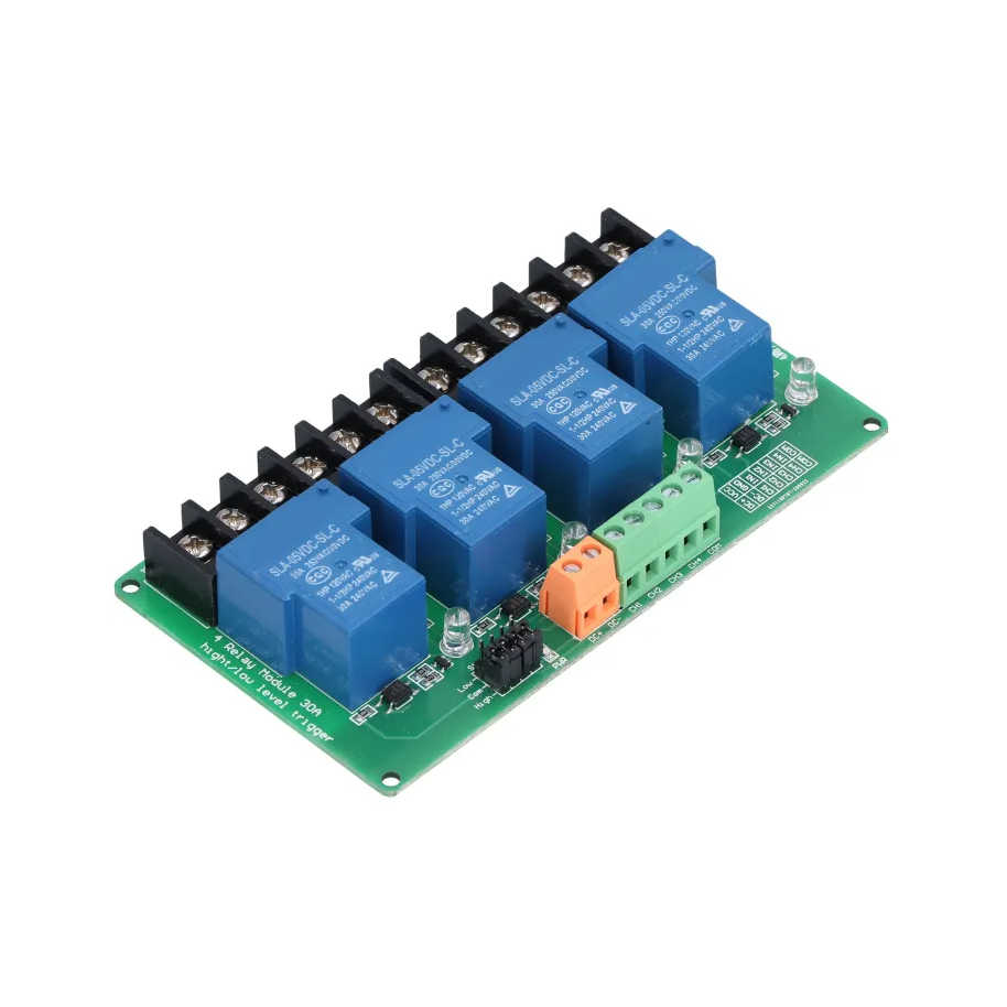 Mạch rơle 4 kênh cách ly quang 30A kích hoạt mức cao / thấp _ Module relay 4 channel