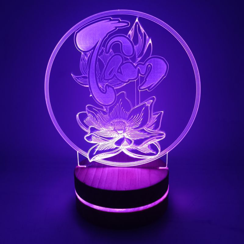 Đèn 3D Led - Tâm Hoa Sen