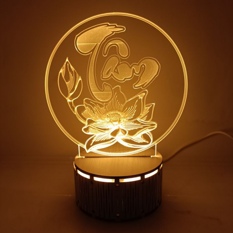 Đèn 3D Led - Tâm Hoa Sen