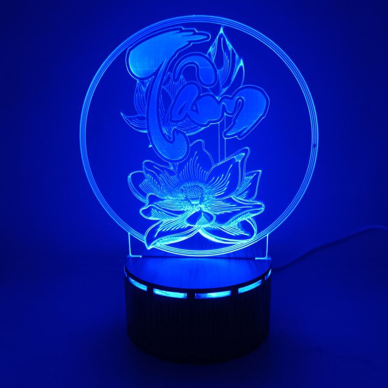 Đèn 3D Led - Tâm Hoa Sen