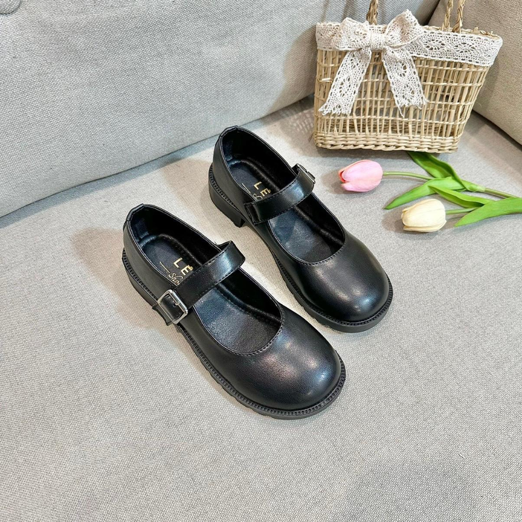 Giày búp bê quai dán đế cao 4cm