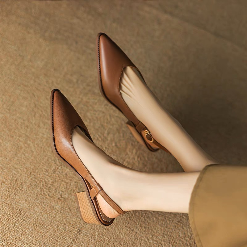 Size Station - Giày Slingback da siêu mềm basic 4cm 400030