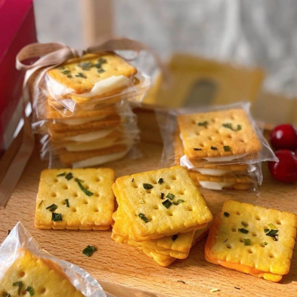 Bánh hành phô mai kéo sợi Mamfa ngọt từ đường ăn kiêng không gây béo ăn vặt healthy