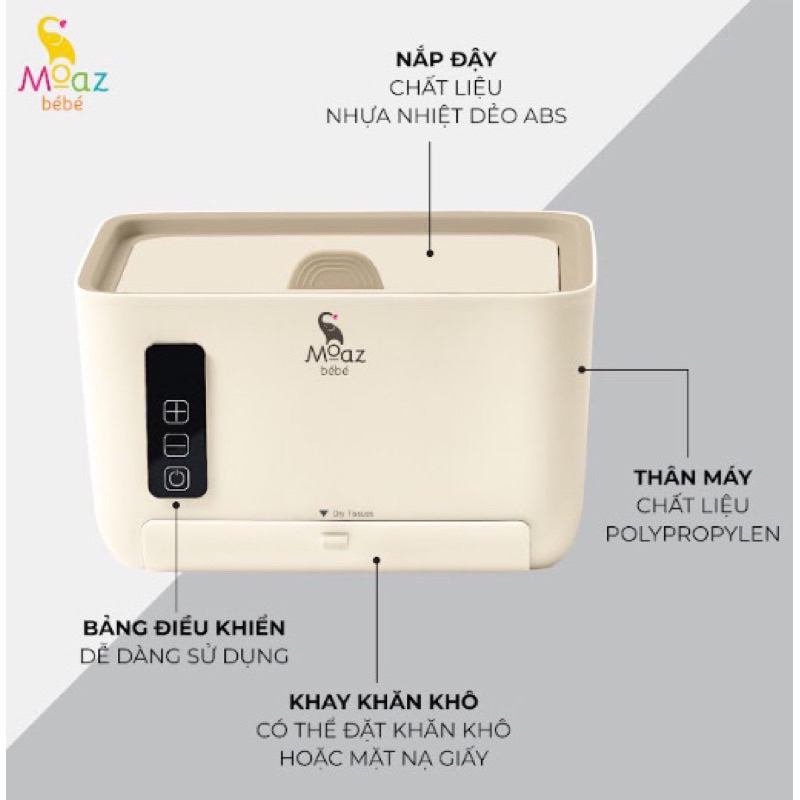 Máy làm ấm khăn moaz bebe mb059 bảo hành chính hãng 12 tháng