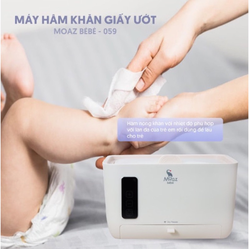 Máy làm ấm khăn moaz bebe mb059 bảo hành chính hãng 12 tháng