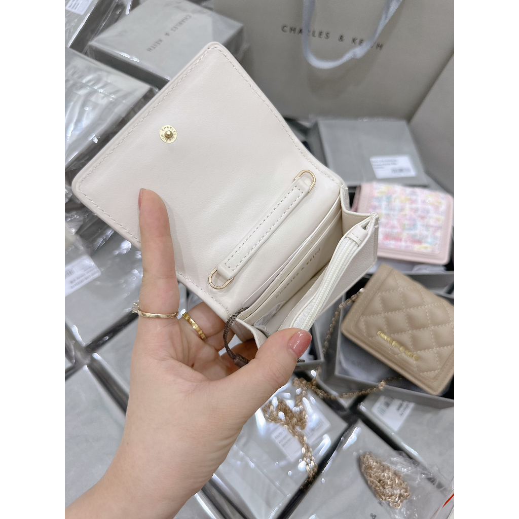 VÍ CNK FULLBOX KÈM DÂY ĐEO CHÉO SẴN MÀU ĐEN - KEM - BE - HỒNG