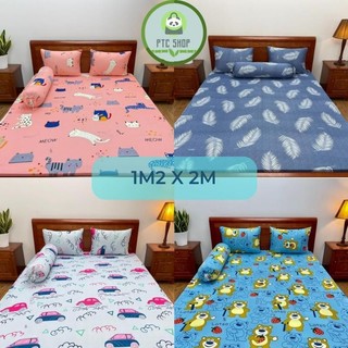 Bộ ga giường thun lạnh hàn quốc,drap trải giường thun size nệm 1m2x2m - PTC SHOP
