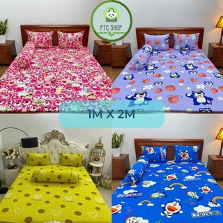Bộ ga giường thun lạnh hàn quốc,drap trải giường thun size nệm 1mx2m - PTC SHOP