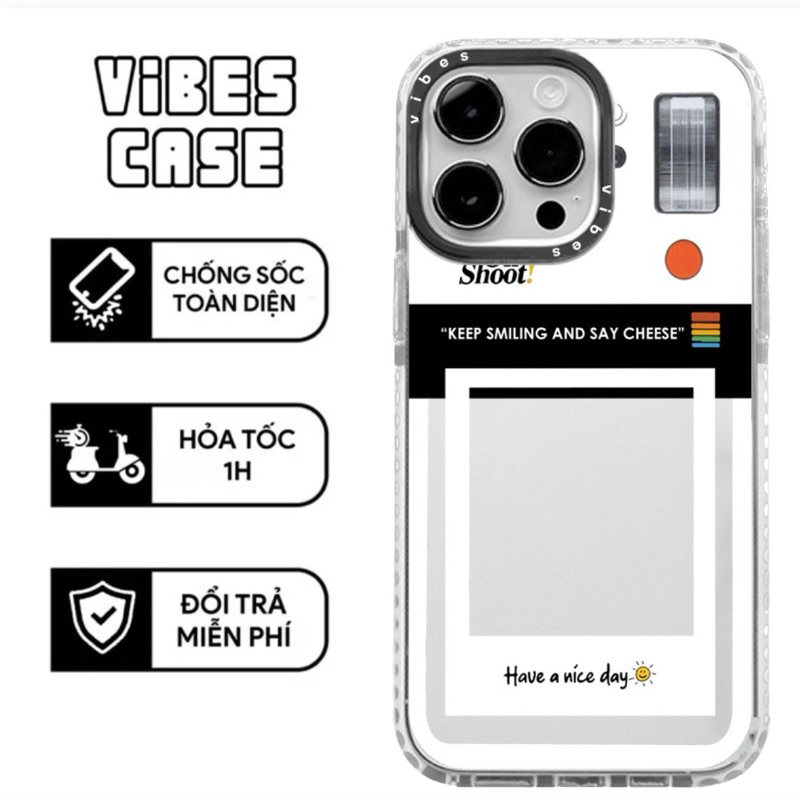 Ốp Lưng Iphone trong suốt THE VIBES hoạ tiết Khung Máy Ảnh 11-11pro-11promax-12/12pro-12promax-13-13pro-13promax