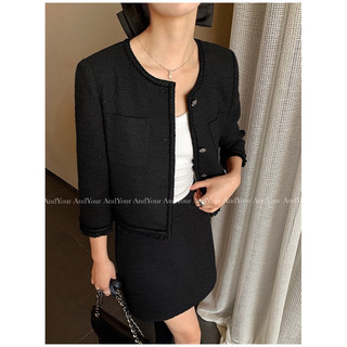 Áo dạ tweed cổ tròn basic thu đông Pusumede - AK008