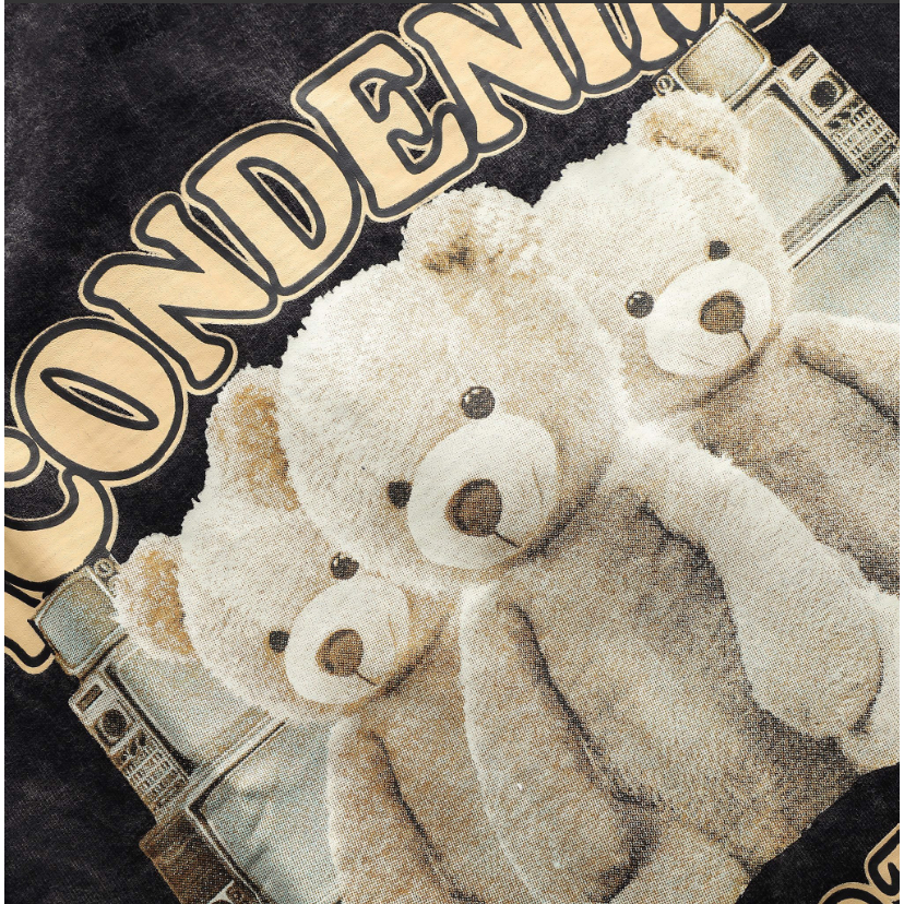 Áo thun nam ICDN Vintage Bears BT90'S chất Cotton dày dặn co giãn 2 chiều thoải mái - ATID0173