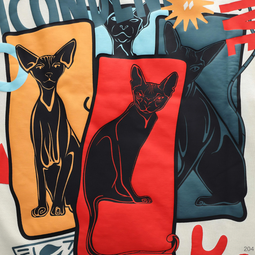 Áo thun nam ICONDENIM Sphynx Cat Printed W Details chất Cotton dày dặn năng động - ATID0204