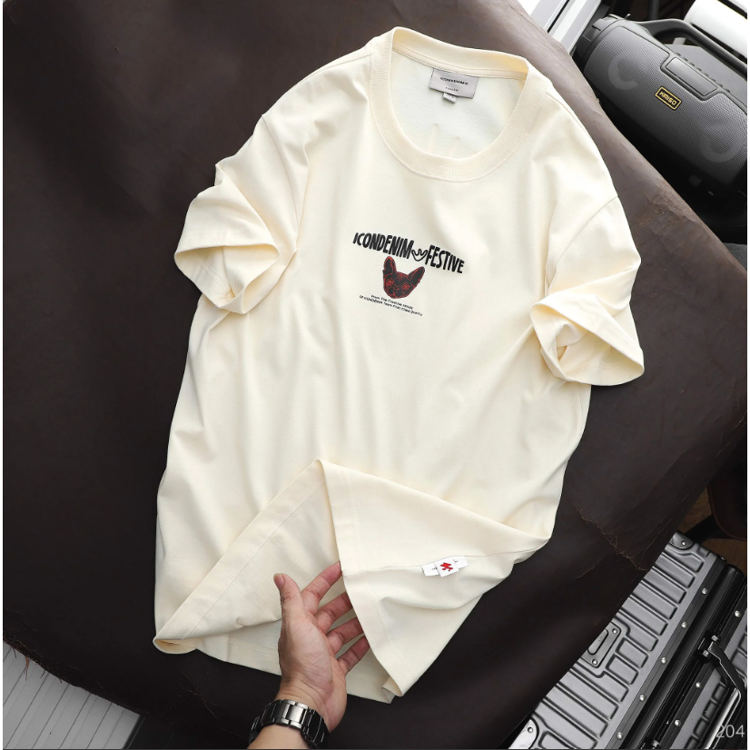 Áo thun nam ICONDENIM Sphynx Cat Printed W Details chất Cotton dày dặn năng động - ATID0204