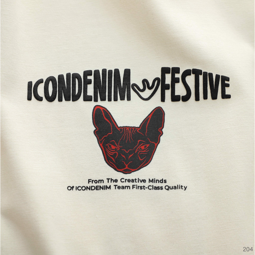 Áo thun nam ICONDENIM Sphynx Cat Printed W Details chất Cotton dày dặn năng động - ATID0204