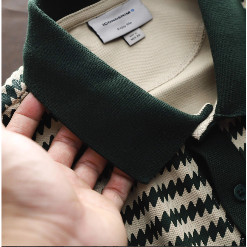 Áo thun nam Polo ICONDENIM Pattern chất cá sấu dày dặn hạn chế nhăn co giãn tốt - PLID0078