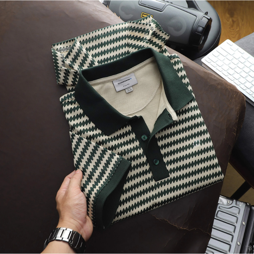 Áo thun nam Polo ICONDENIM Pattern chất cá sấu dày dặn hạn chế nhăn co giãn tốt - PLID0078