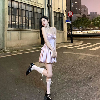 đầm lụa nhún xoè bồng bềnh