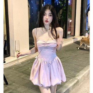 đầm lụa nhún xoè bồng bềnh