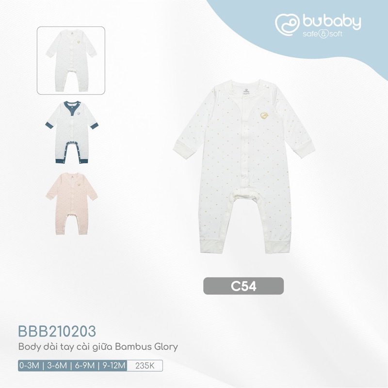 (Nhùn nhùn)Body BuBaby sơ sinh dài tay size 0-3m đến 9-12m