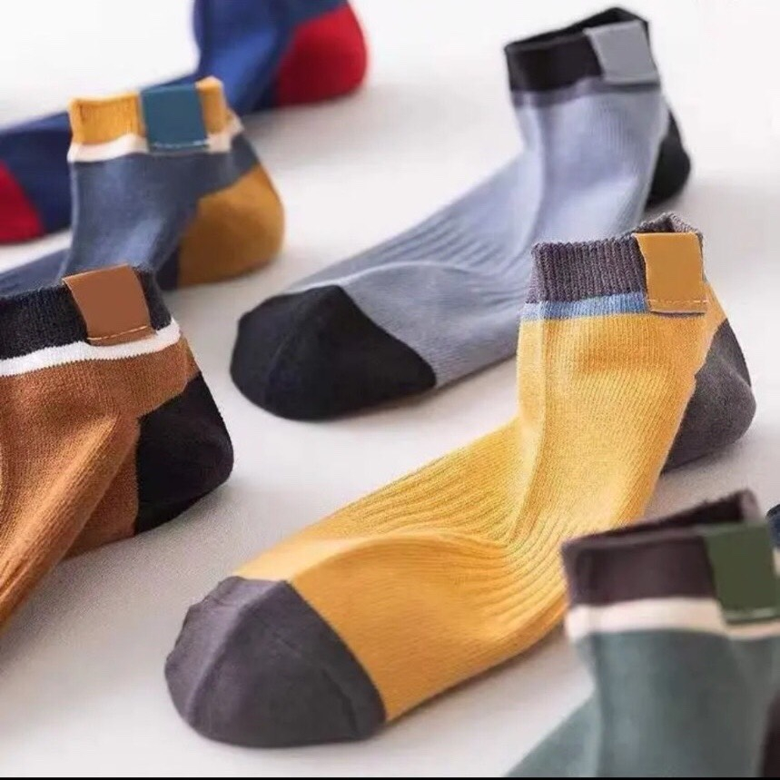 Tất Cổ Ngắn Nam Nữ, Vớ Co Giãn Bốn Chiều Chất Liệu Cotton Hoạ Tiết 3 Lá