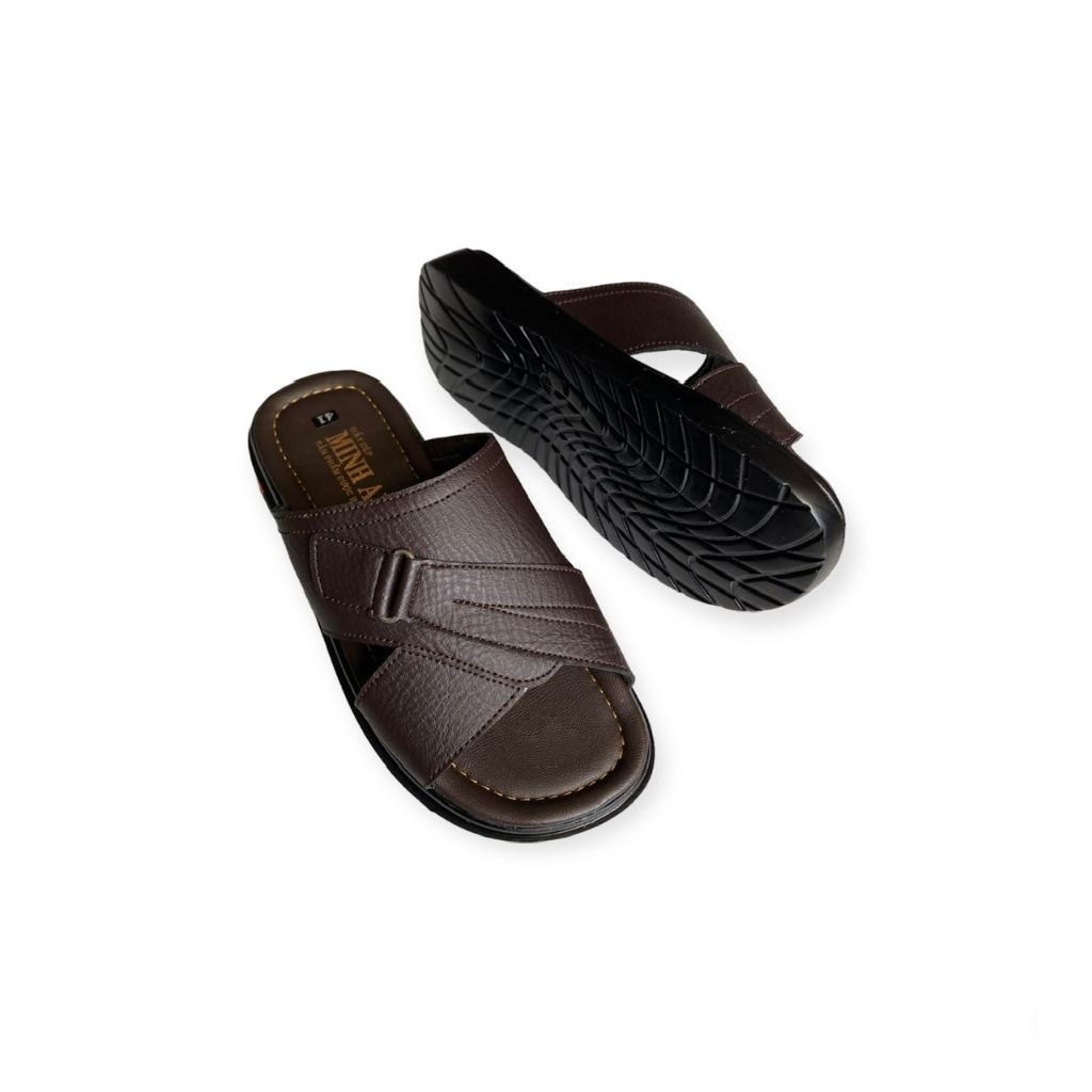 Dép Nam Da Simili Đế BOSS bản khóa  màu nâu/đen/bò ms 066