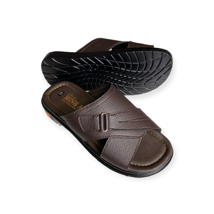 Dép Nam Da Simili Đế BOSS bản khóa  màu nâu/đen/bò ms 066