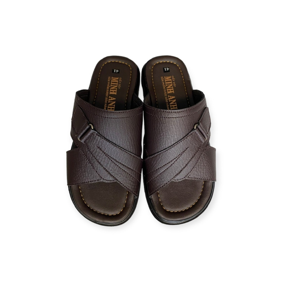 Dép Nam Da Simili Đế BOSS bản khóa  màu nâu/đen/bò ms 066