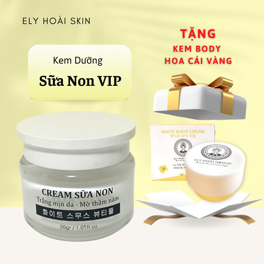 GÍA SỈ TẠI XƯỞNG Kem dưỡng Sữa Non Săn chắc da, mịn màng ,trắng sáng da, nâng tone nhẹ nhàng - Ely Hoài