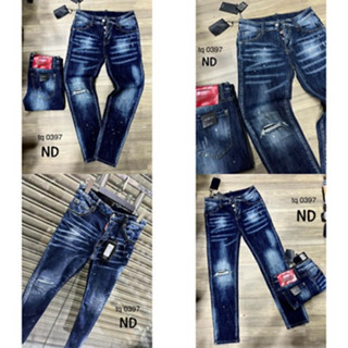 Quần DSQ2 Jean Xanh Đậm Vẩy Sơn 4 Cúc Chuẩn Like_Au Quần Bò DSQUARED Vẩy Sơn Xanh Sáng Chất Co Giãn Phối Loang 