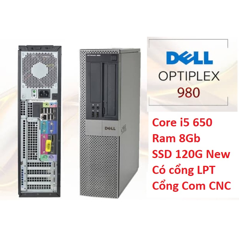 Máy bộ dell Optiplex Mini 980 i5 Ram 8gb SSD 120Gb có cổng LPT Com cho CNC