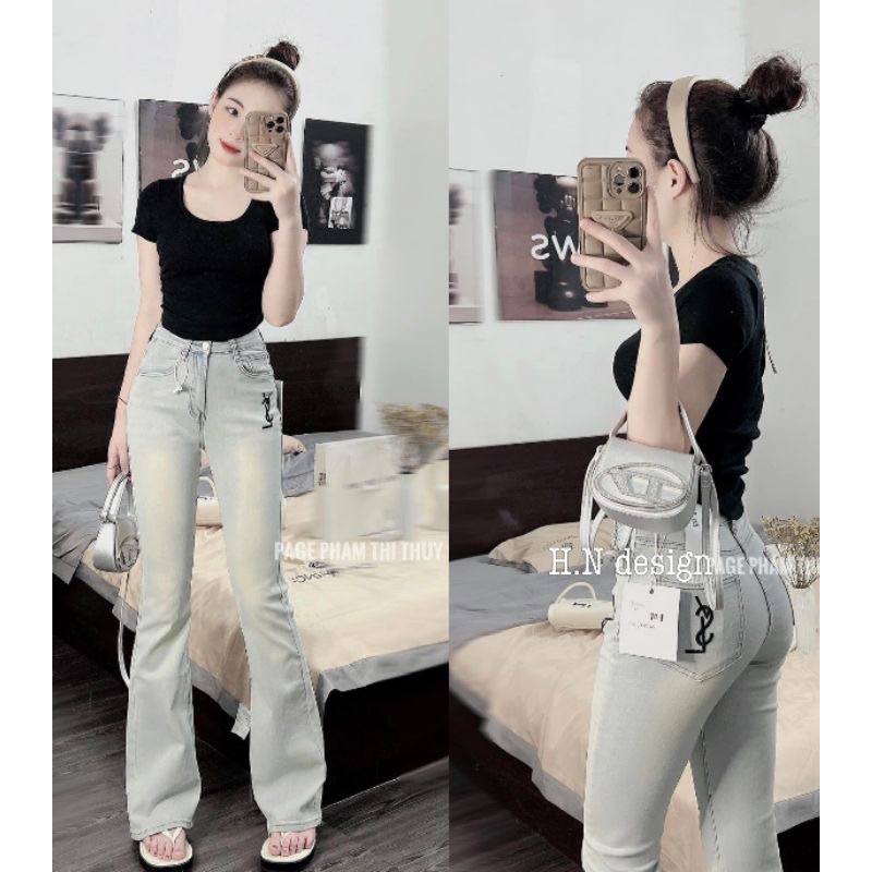 Quần Jeans Loe Thêu YLS Mẫu Mới Màu Lạ Siêu Hot