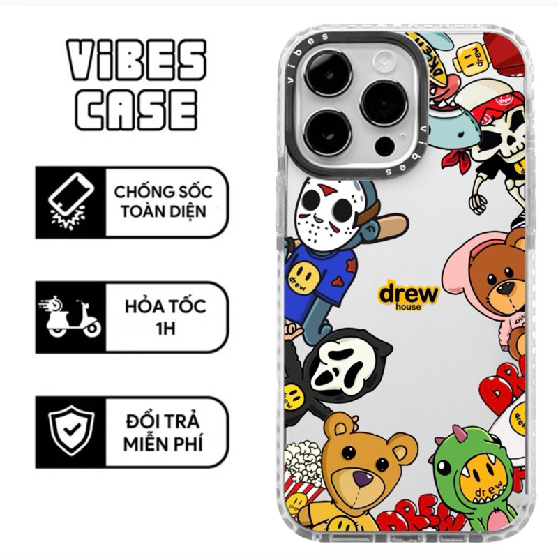 Ốp Lưng Iphone THE VIBES hoạ tiết Drew Sticker 11-11pro-11promax-12/12pro-12promax-13-13pro-13promax