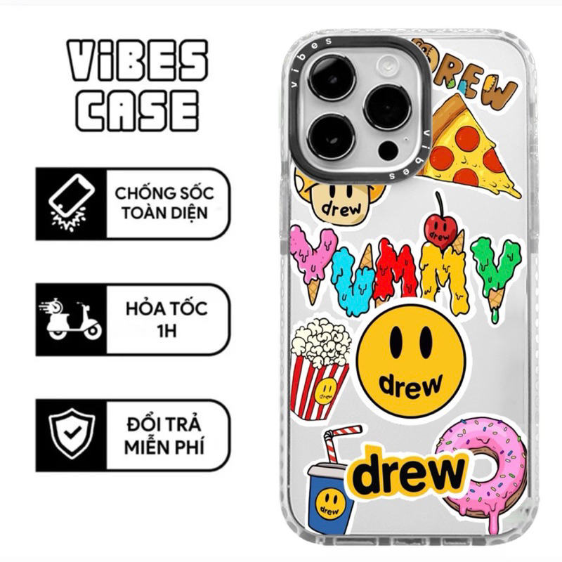 Ốp Lưng Iphone trong THE VIBES hoạ tiết Drew Yummy 11-11pro-11promax-12/12pro-12promax-13-13pro-13promax