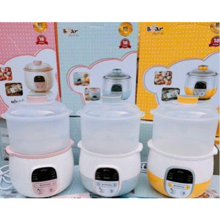 Nồi nấu cháo chậm Bear VN 0.8 lít , 1 thố 1 vỉ hấp
