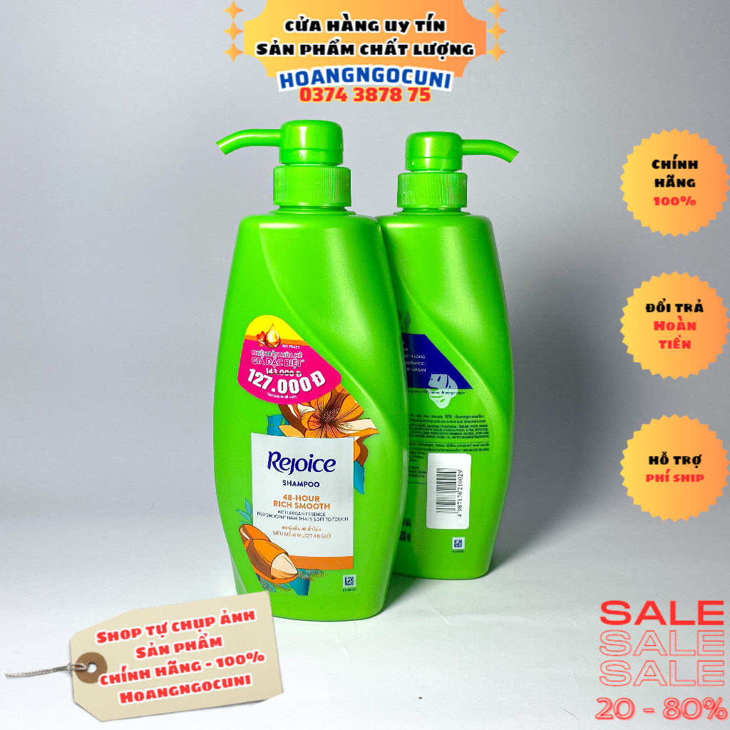 Dầu gội Rejoice 630ml, 900ml siêu mềm mượt 48 giờ chính hãng cao cấp freeship 1k