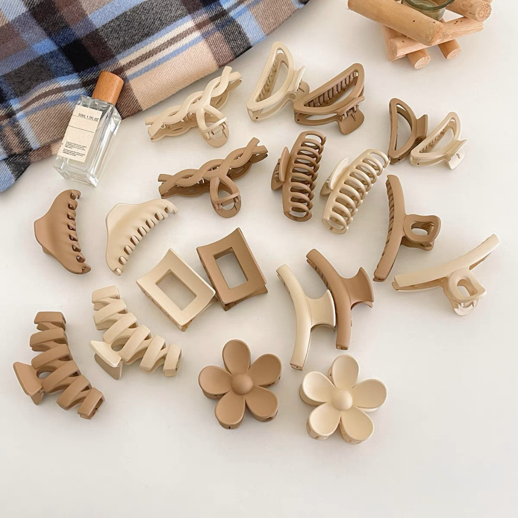 Set combo 6-10 kẹp tóc càng cua nhám cute nhiều mẫu cỡ lớn dễ thương phong cách hàn quốc cho nữ KC60 JOLY