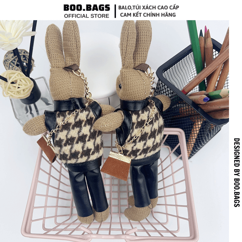 Móc Khóa Thỏ Treo Balo Túi Xách Dễ Thương, Móc Khóa Gấu Bông