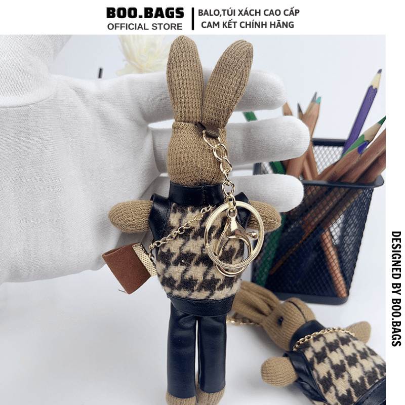 Móc Khóa Thỏ Treo Balo Túi Xách Dễ Thương, Móc Khóa Gấu Bông