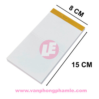 Sổ xé trắng tốt lớn 8 x 15 cm có răng xé đôi ngay giữa (Lốc 10 Cuốn)