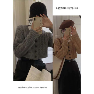 Áo khoác len gân croptop dáng ngắn 247plus - Aokhoaclencroptop_P1K8