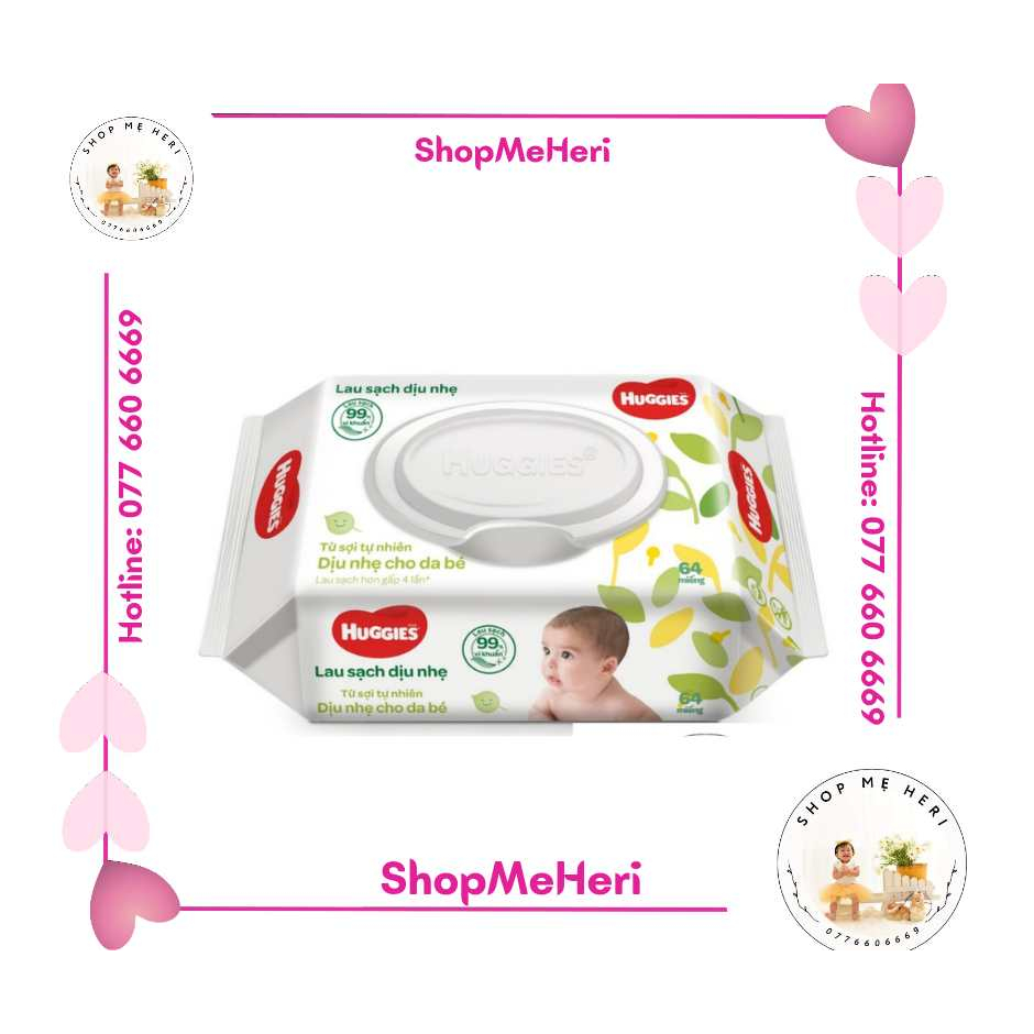 Khăn ướt Huggies không mùi 64 miếng