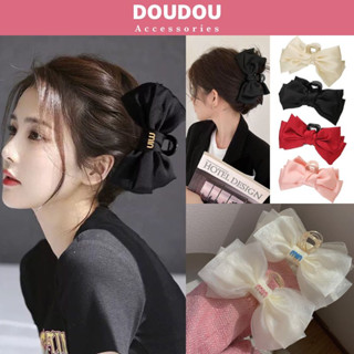 Kẹp nơ to Bạch Lộc Doudou Kẹp nơ Cặp càng cua Kẹp tóc lụa Kẹp nhung công chúa Disney Hàn Quốc ZJ056