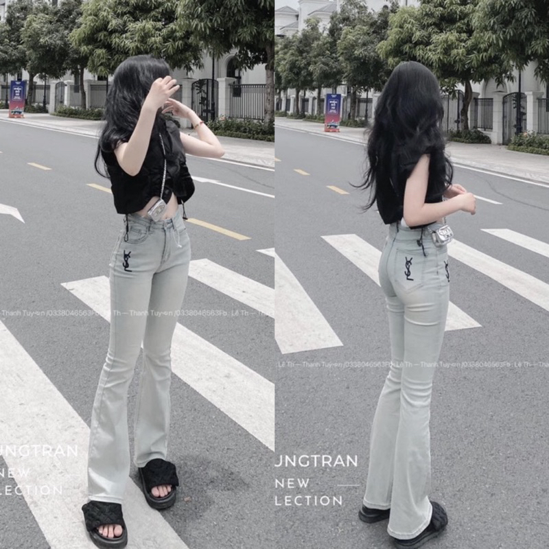 Quần Jeans Loe Thêu YLS Mẫu Mới Màu Lạ Siêu Hot