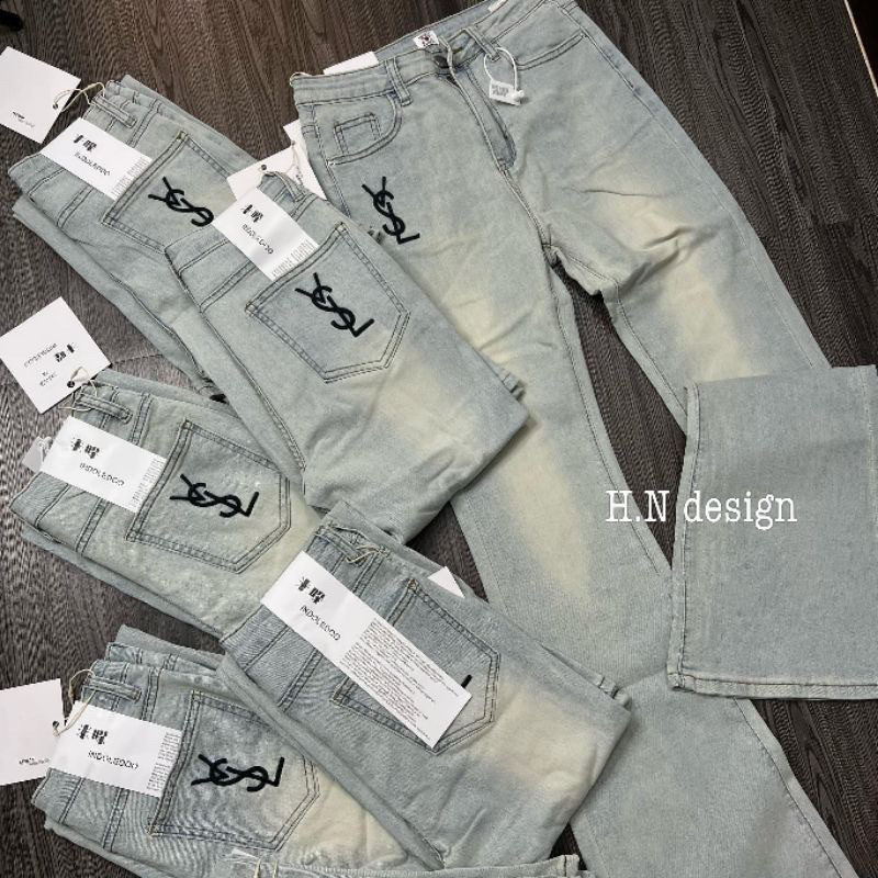 Quần Jeans Loe Thêu YLS Mẫu Mới Màu Lạ Siêu Hot