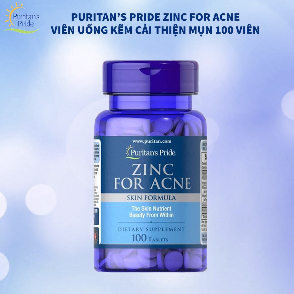 Viên Bổ Sung Kẽm Giảm Mụn ZINC FOR ACNE Puritan's Pride 100 Viên - TD SHop